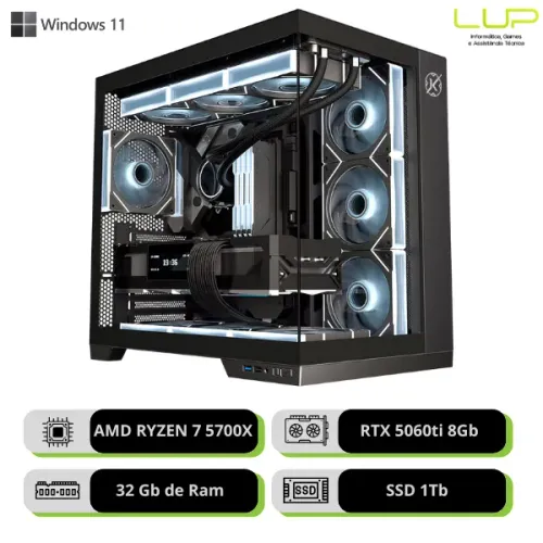 (LOJA FÍSICA) PC Gamer Avançado RTX 5060ti + Amd Ryzen 7 5700X 32GB
