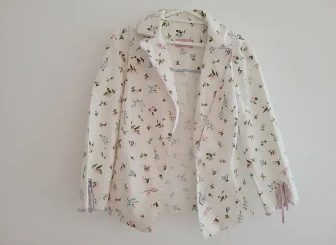 Blazer floral de manga comprida