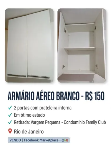 Armário suspenso em MDF 