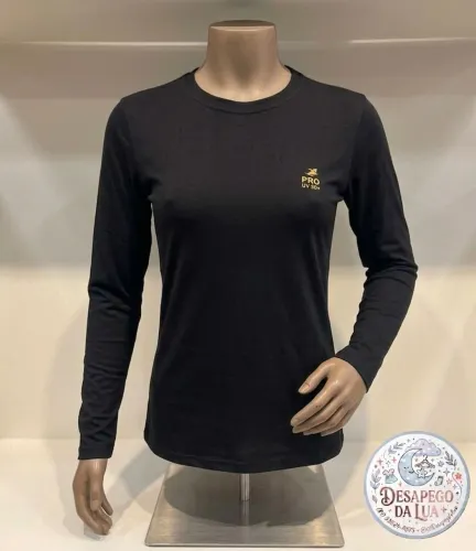 Desapego de Blusa com Proteção UV 50+ , cor preto
