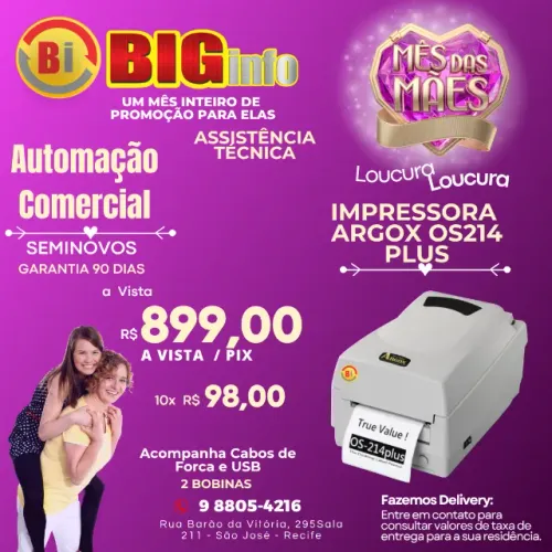 Impressora Termica Argox OS/214PLUS