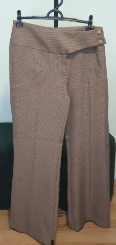 Calça Bege Estampa Padrão Herringbone - P. A Concept 