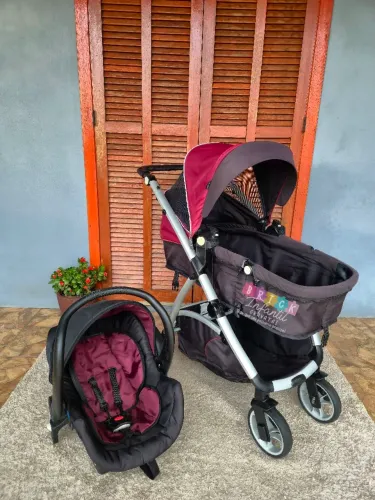 Kit Carrinho Moisés com bebê conforto Unisex