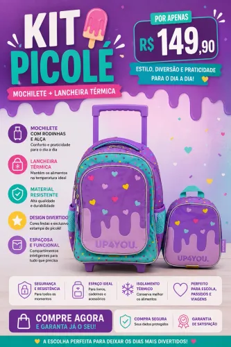 Kit Mochilete + Lancheira térmica