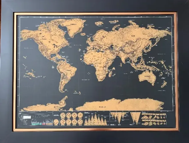 Quadro Mapa Mundi 74cm x 97cm Luxo - Venda de garagem