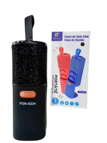Caixa de Som Portátil com Fone de ouvido