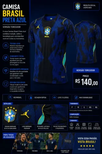 Camisa Brasil Azul versão torcedor