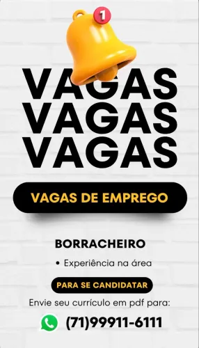 VAGA DE EMPREGO PARA BORRACHEIRO E PINTOR NO SEGMENTO DE RODAS