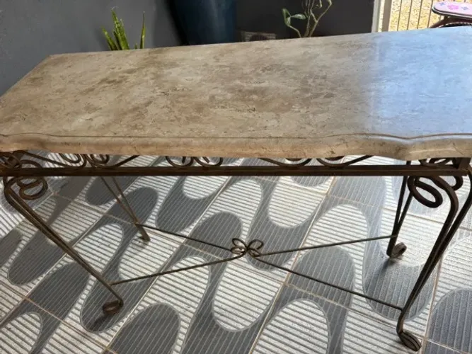 Aparador antigo marmore branco travertino