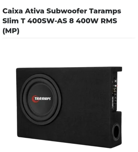 Caixa ativa subwoofer Taramps slin t400sw 400 rms
