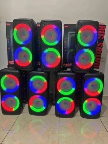 Caixa de Som Potente 1500w Grande 65cm Microfone karaoke Bluetooth Radio Bass Led RGB Mp3