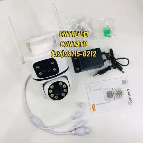 Câmera De Segurança 600w Lente Dupla Sensor De Movimento Visão Noturna - Entrega Gratis