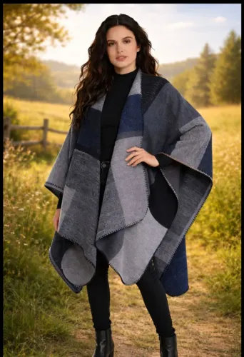 Poncho capa de inverno, em lãzinha,  para mulheres. 