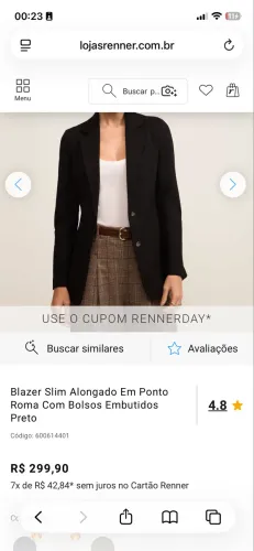 Blazer Preto Alfaiataria