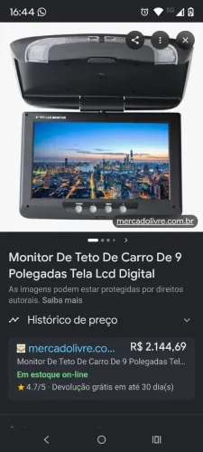 Vendo monitor de teto pra carro