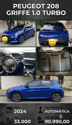 Peugeot 208 Griffe 1.0 Tubo Flex 5P Aut. 2024