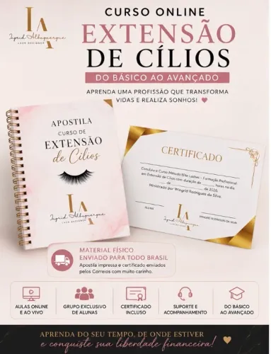 CURSO ONLINE DE EXTENSÃO DE CÍLIOS - DO BÁSICO AO AVANÇADO ?