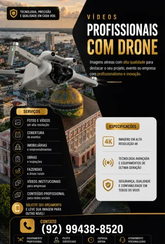 DRONE EM MANAUS - VÍDEOS E FOTOS EM 4K