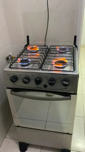 Fogão 4 bocas, automático em inox 