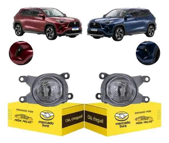Par Farol Milha Auxiliar Toyota Yaris Cross 2026 Led Drl Cristal