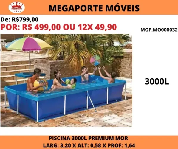 Piscina Premium 3000L Mor