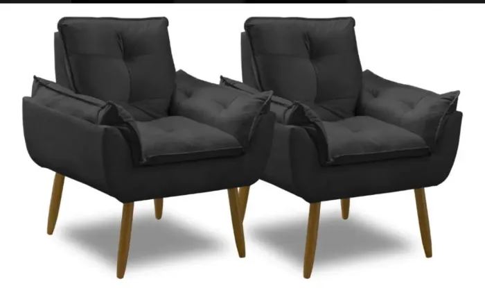 Poltronas modernas pretas - super confortáveis 