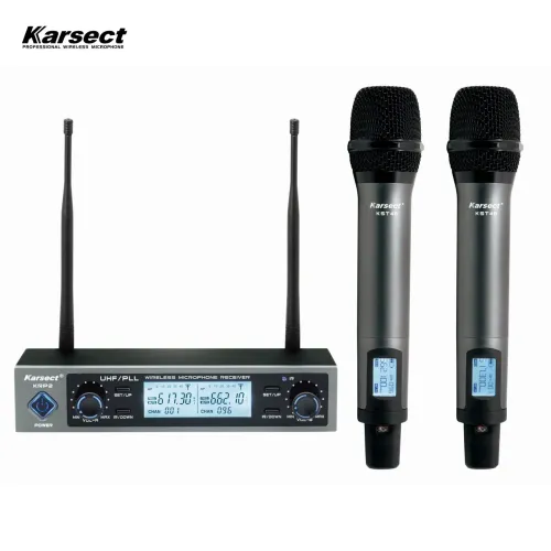 Microfone Sem Fio Karsect KRP2 Mão Duplo Recarregável