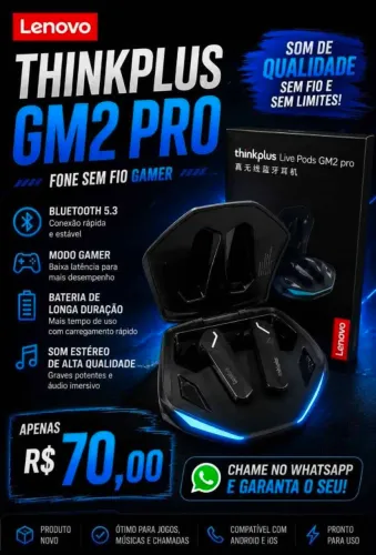 Fone lenovo Gm2 Pro