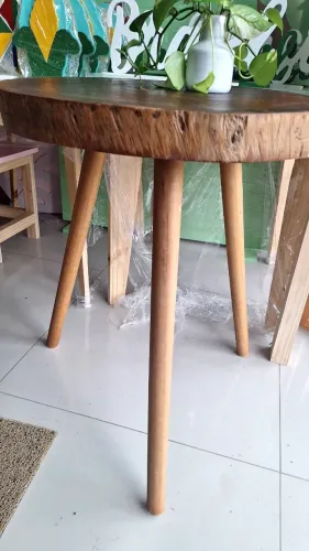 Mesa de Apoio de bolacha de Madeira