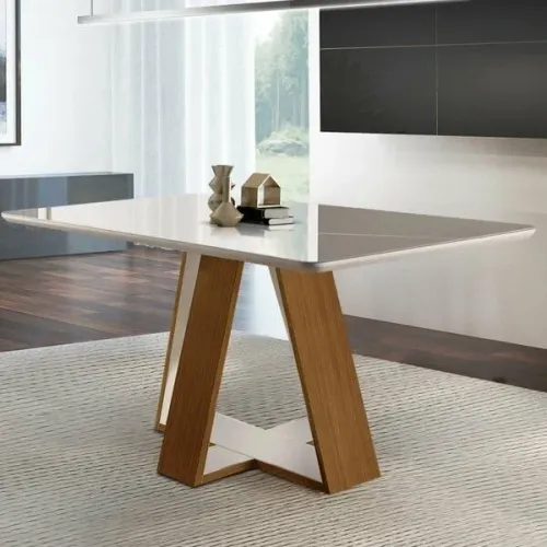Mesa Grécia 160cm 4 Lugares Tampo Com Vidro Dividimos Em Até 10x Sem Juros