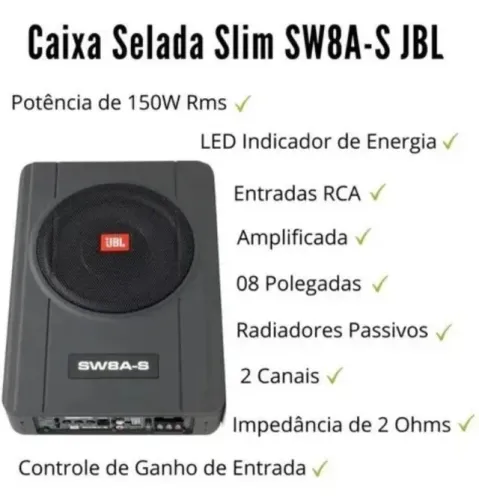 Caixa Amplificada Jbl Selenium Sw8a-slim Sub 150w Rms Selada