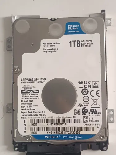 HD WD Blue 1TB SATA 2.5" Western Digital - Funcionando Perfeitamente