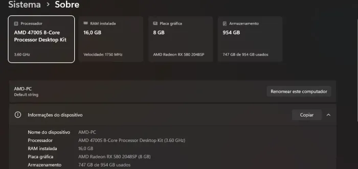 Vendo pc gamer amd