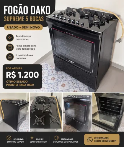 Vende-se Fogão Dako Supreme 5 bocas
