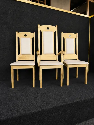 kit Cadeiras Efaso Madeira Maciça para Altar