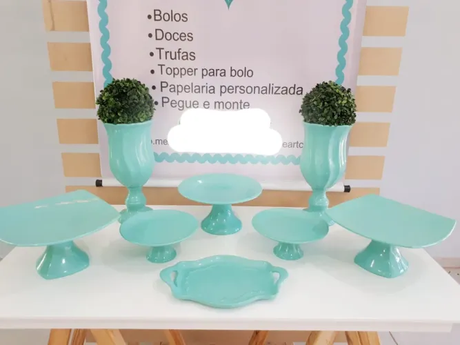 Vendo Kit louça cerâmica cor Tiffany