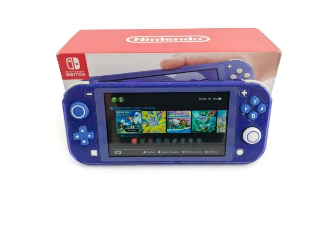 Nintendo Switch Lite Indigo (Azul) - Impecável + Kit Completo de Acessórios (Na Caixa)