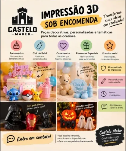 Impressão 3D Sob Encomenda | Peças Decorativas e Personalizadas