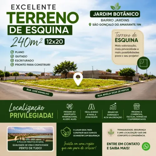 Oportunidade! Terreno de Esquina 240m² no Bairro Jardins - Região em Valorização