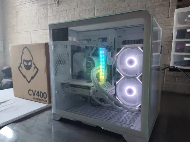 PC computador gamer Full White ARGB AMD Ryzen 5 3600 + RX 5500 XT + 16GB DDR4 + NVME 512GB