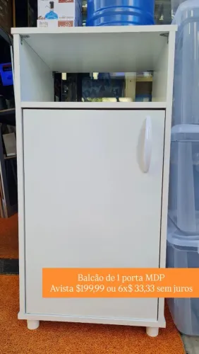 Balcão em MDP com 1 porta na cor branco