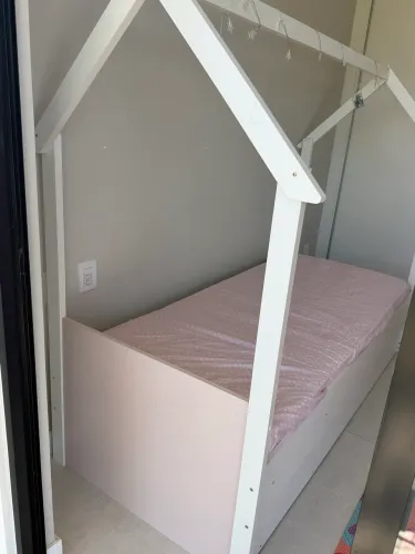 Bicama cama infantil casinha - rosa