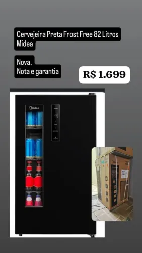 Cervejeira Preta Frost Free 82 Litros Midea