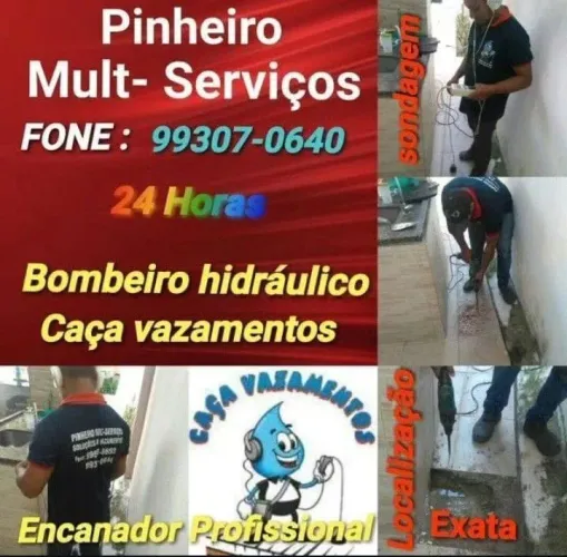 Encanador, caça vazamentos de água com Geofone, 24 horas 