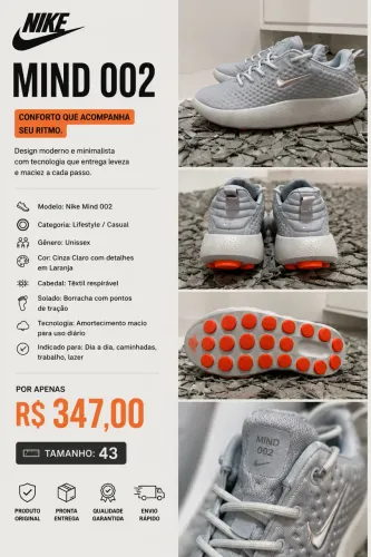 Tênis Nike Mind 002 Cinza