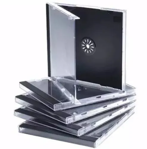 Box Cd e Dvd acrilico Capinha fundo preto e transparente