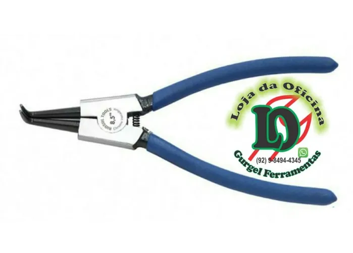 Alicate para anéis externo com bico curvo de 6.5" 010039 RIOSUL TOOLS<br><br>