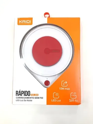 Carregador Por Indução Sem Fio 10W Para Android e iPhone Kaidi Kd-205 Novo na Caixa