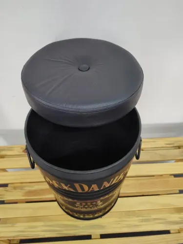 Banqueta ou mesa + porta-objetos em tambor de 53cm de altura, direto do fabricante 