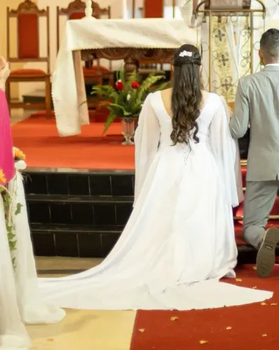 Vestido de noiva Cetim Bucol - com amarração nas costas